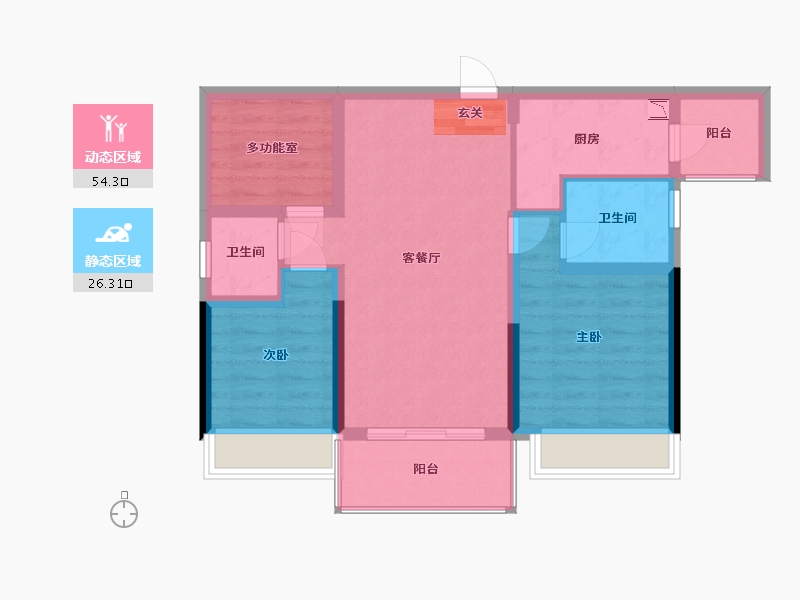 广东省-江门市-新会骏景湾・领誉-71.16-户型库-动静分区