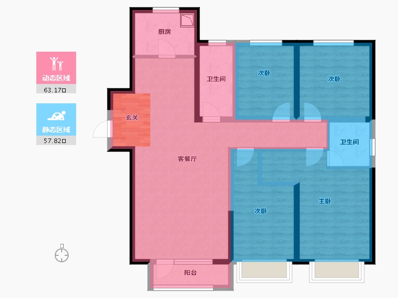 江西省-赣州市-南康碧桂园-107.21-户型库-动静分区