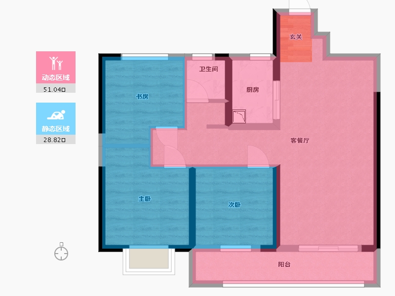 江西省-九江市-赣电荣府-70.33-户型库-动静分区