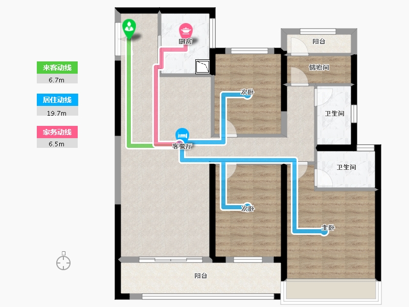 浙江省-温州市-德信诚园-104.00-户型库-动静线