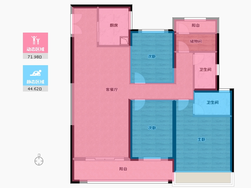 浙江省-温州市-德信诚园-104.00-户型库-动静分区