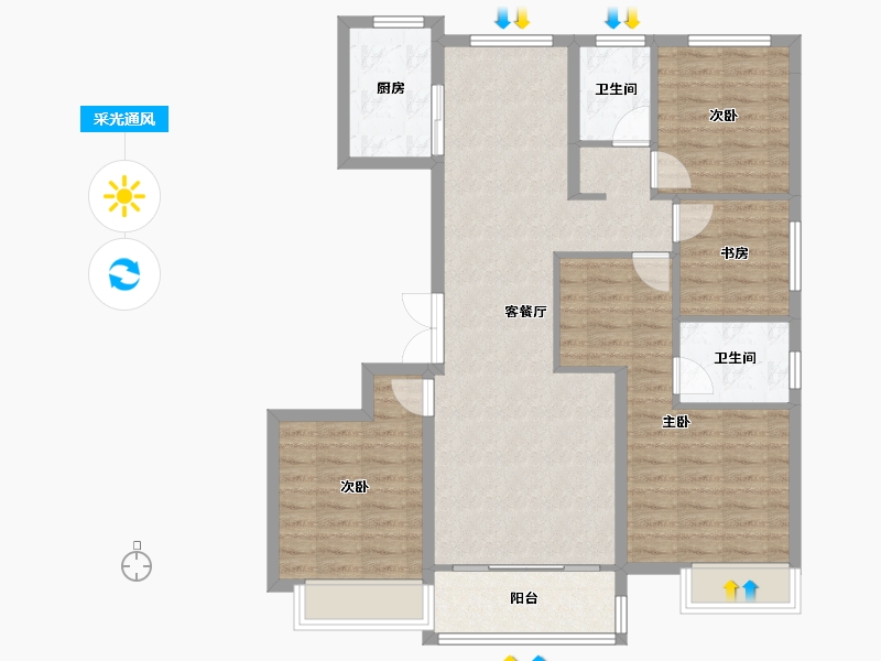 山东省-济南市-银座商城-100.16-户型库-采光通风