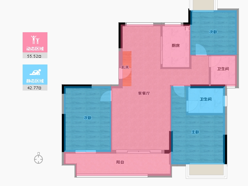 江西省-九江市-中辉学府-88.80-户型库-动静分区