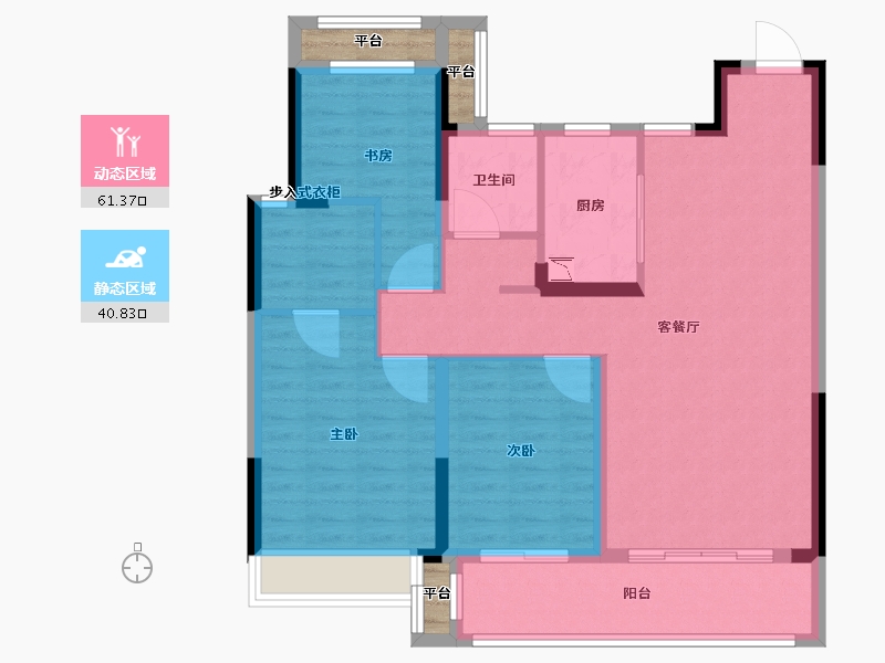 浙江省-温州市-中南瓯海印象南府-94.81-户型库-动静分区