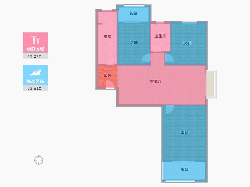 河南省-郑州市-正商城禧园-103.54-户型库-动静分区