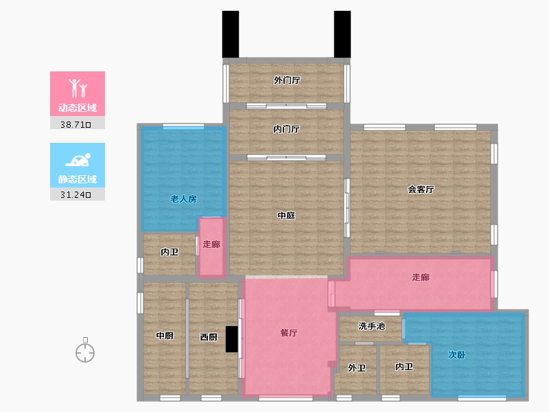 江苏省-苏州市-帝景苑-171.88-户型库-动静分区