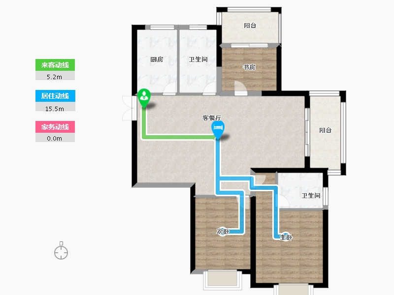 江苏省-南京市-滨江雅园-101.60-户型库-动静线