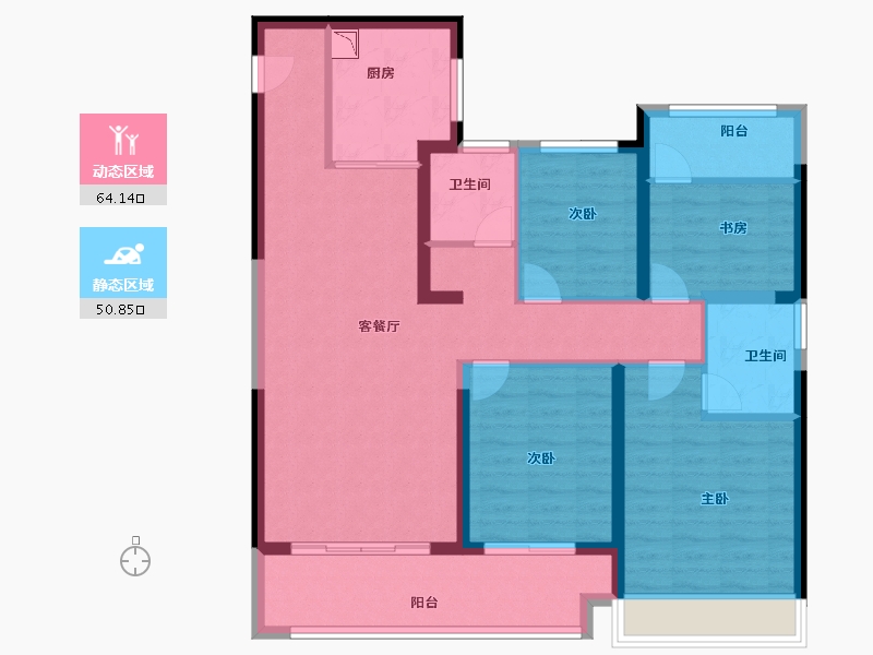 山东省-烟台市-燕熙台-102.40-户型库-动静分区