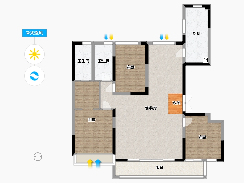 湖北省-武汉市-中城光谷龙山湖-131.31-户型库-采光通风