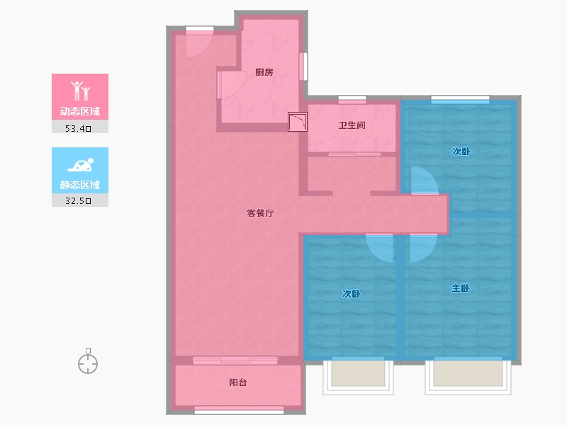 山西省-临汾市-富力湾-76.11-户型库-动静分区