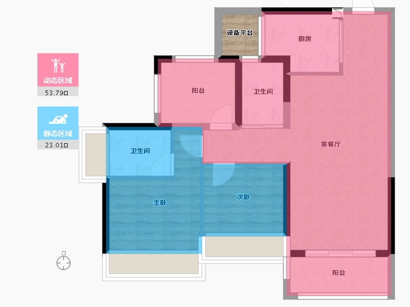 广西壮族自治区-柳州市-龙光玖珑府-70.05-户型库-动静分区