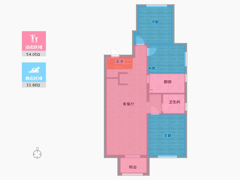 河北省-廊坊市-融创・时代壹号-78.40-户型库-动静分区