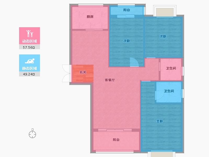 湖南省-衡阳市-金星・湘江雅院-97.51-户型库-动静分区