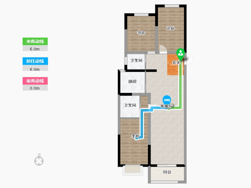 河北省-廊坊市-绿宸・汤泉华府-96.00-户型库-动静线