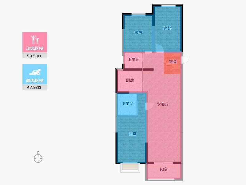 河北省-廊坊市-绿宸・汤泉华府-96.00-户型库-动静分区