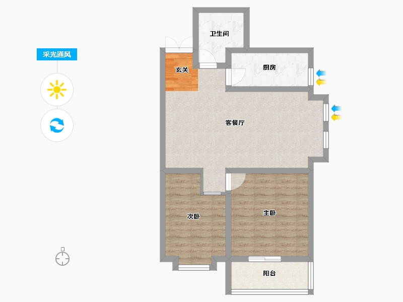 河北省-廊坊市-卓立金领域-68.28-户型库-采光通风