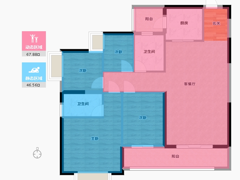 广西壮族自治区-钦州市-敏捷・珑�h湾-103.33-户型库-动静分区