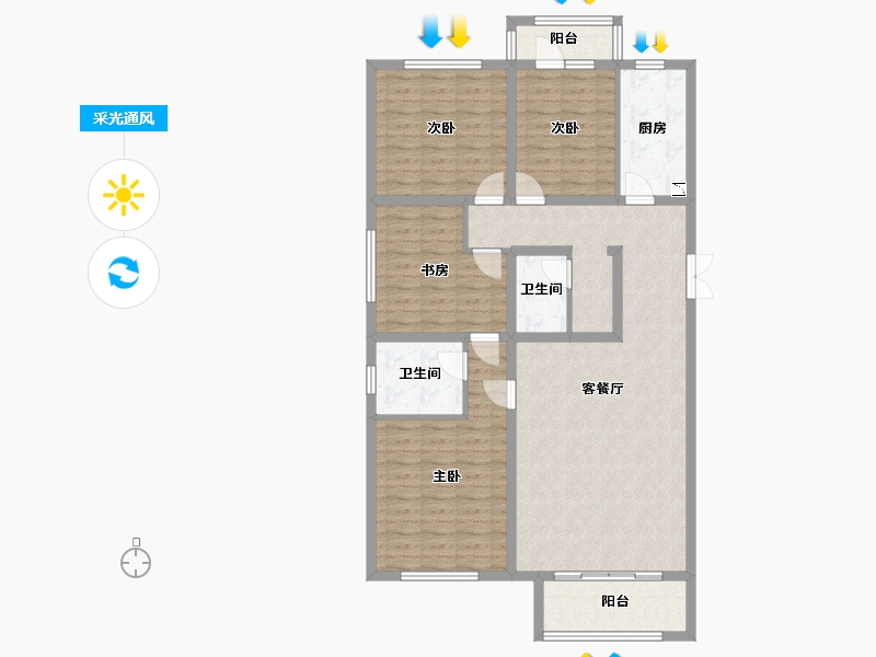 河北省-石家庄市-和西苑-116.93-户型库-采光通风