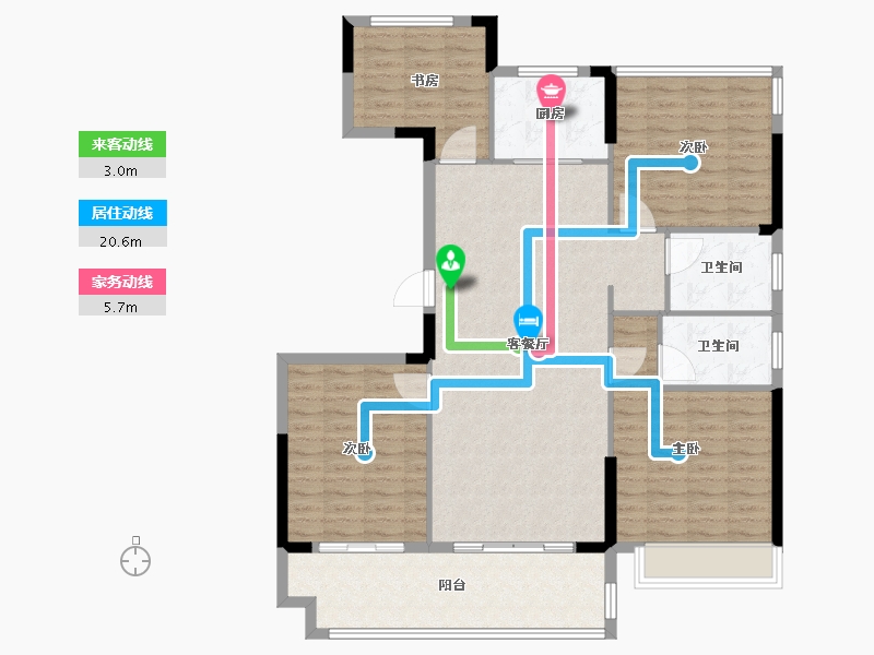 安徽省-合肥市-碧桂园中堂-120.00-户型库-动静线