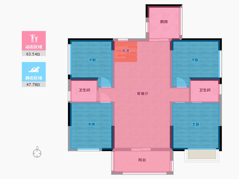 广西壮族自治区-钦州市-浦北晨华城市广场-99.59-户型库-动静分区