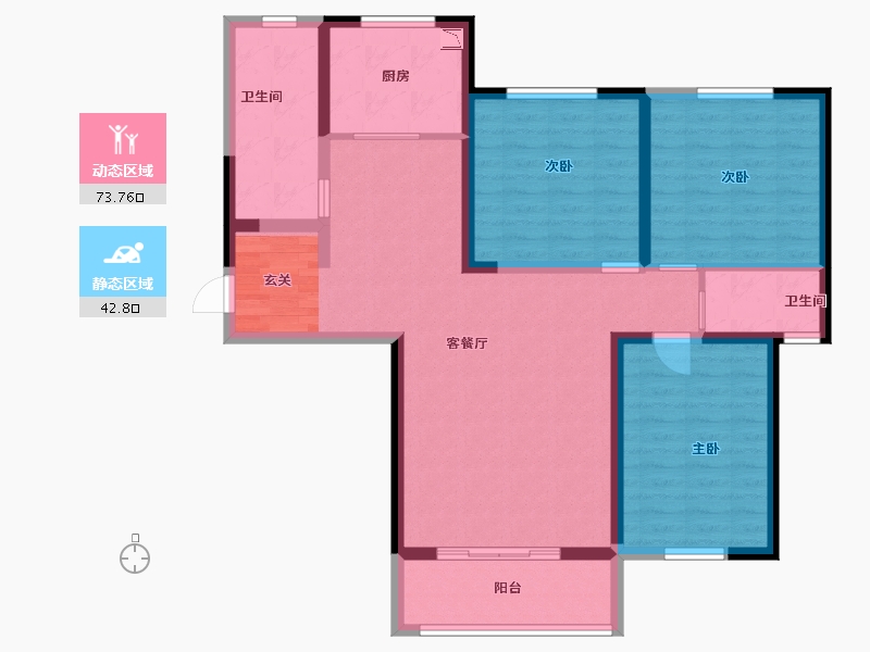 青海省-西宁市-昆御府-104.00-户型库-动静分区