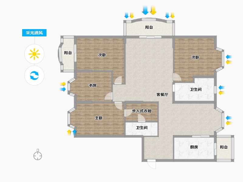 河北省-邯郸市-明珠花园D区-173.38-户型库-采光通风