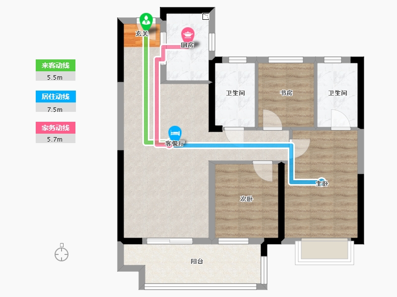 安徽省-宿州市-恒泰・悦�Z府-79.87-户型库-动静线