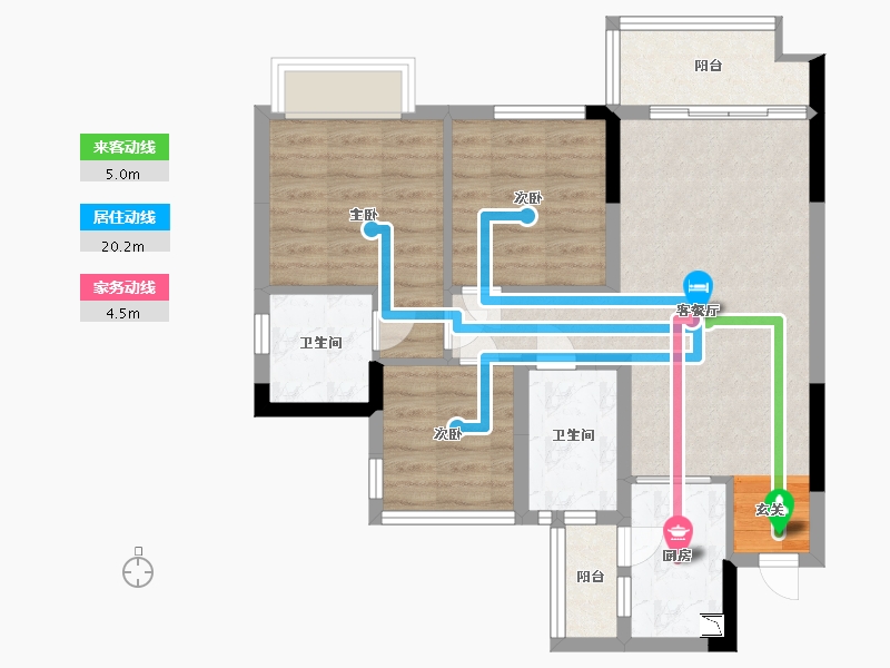 四川省-达州市-蓝润・春风屿湖-70.21-户型库-动静线