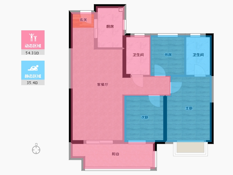 安徽省-宿州市-恒泰・悦�Z府-79.87-户型库-动静分区