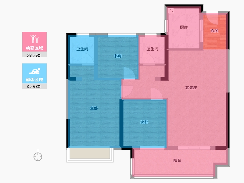 安徽省-宿州市-恒泰・悦�Z府-88.00-户型库-动静分区