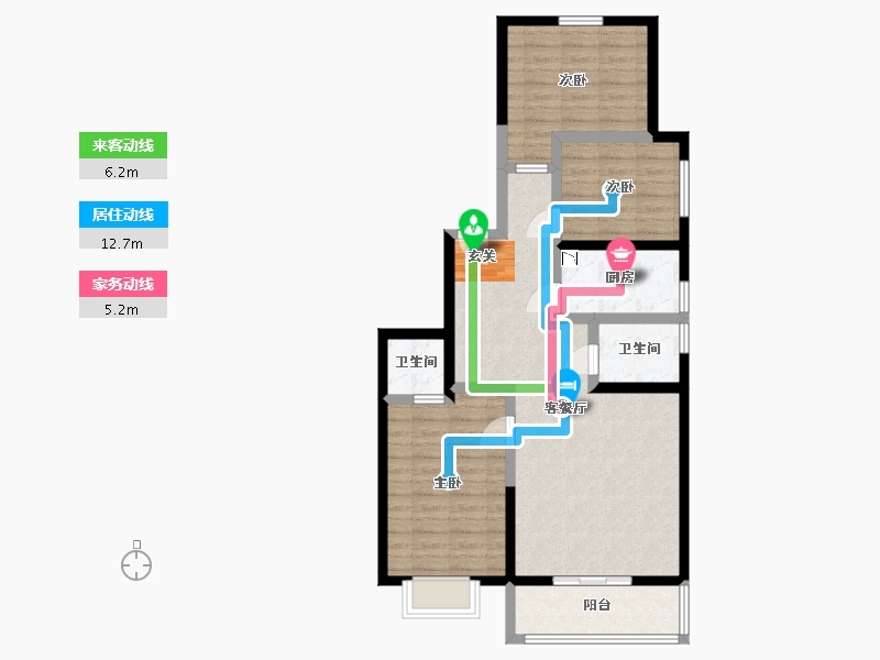 陕西省-西安市-长盛・青春汇-84.18-户型库-动静线