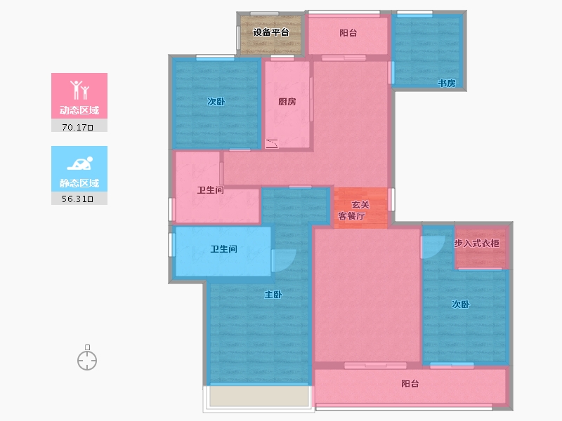 浙江省-舟山市-柳岸晓风花园-115.79-户型库-动静分区