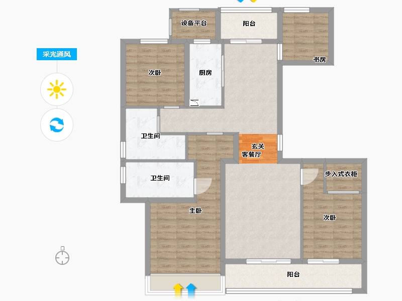 浙江省-舟山市-柳岸晓风花园-115.79-户型库-采光通风