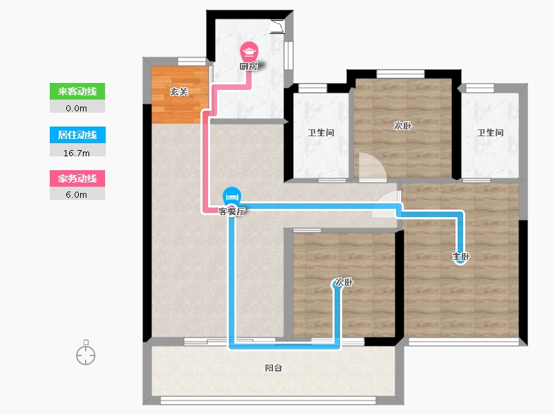 江苏省-常州市-绿地名墩道-86.39-户型库-动静线