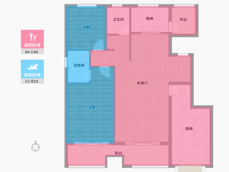 山东省-济宁市-金乡县翰林雅居-106.33-户型库-动静分区