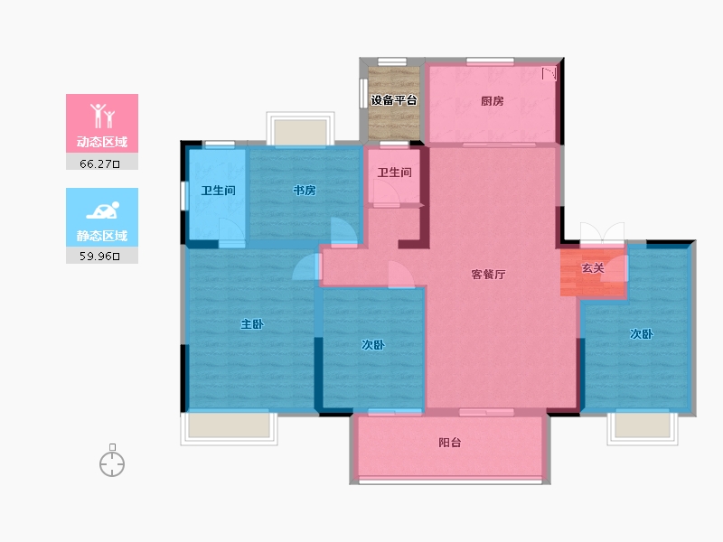 江苏省-常州市-牡丹水岸首府-117.01-户型库-动静分区