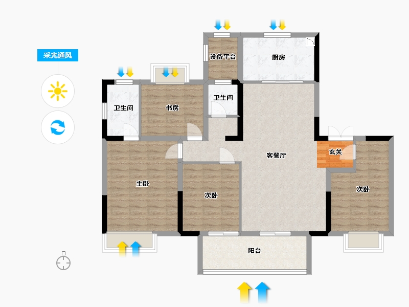 江苏省-常州市-牡丹水岸首府-117.01-户型库-采光通风