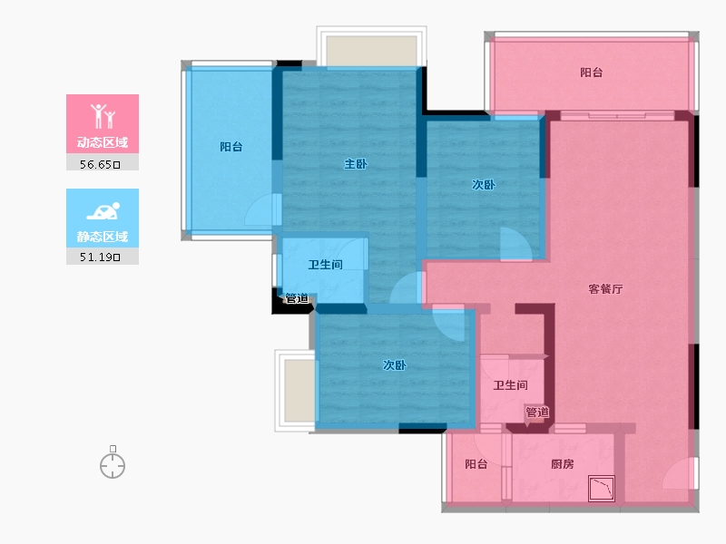 广西壮族自治区-南宁市-冠利幸福苑-94.38-户型库-动静分区