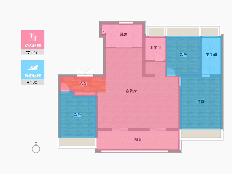 江苏省-常州市-旭辉・都会上著-112.00-户型库-动静分区