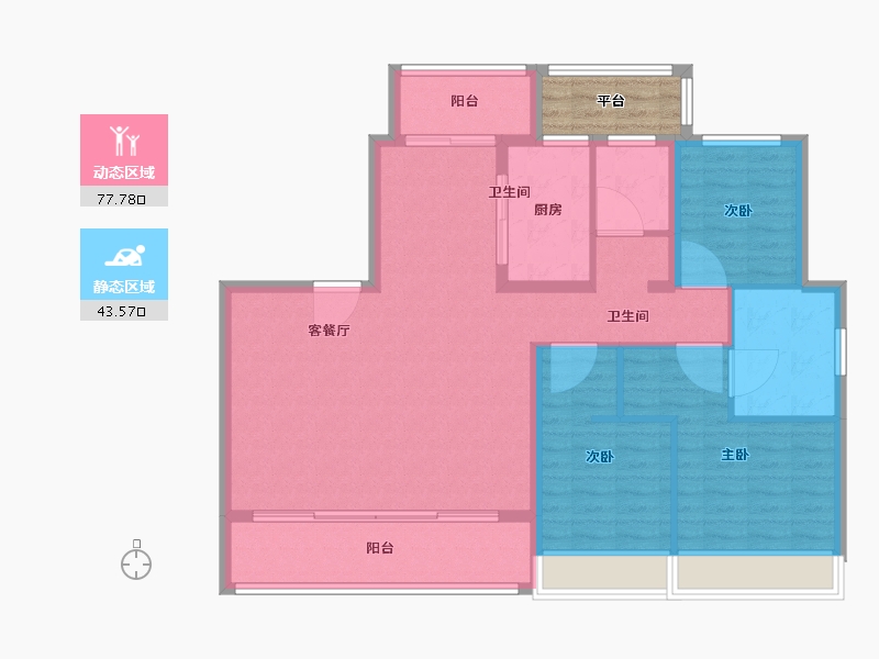 浙江省-温州市-温州万科古翠隐秀-114.40-户型库-动静分区