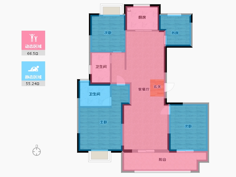 江苏省-常州市-紫云府-108.80-户型库-动静分区