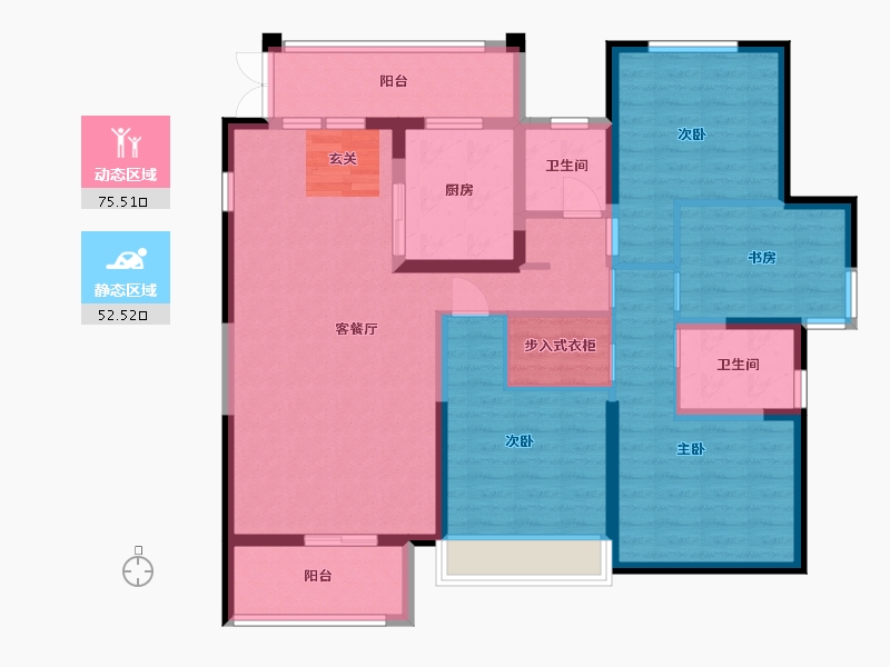 安徽省-蚌埠市-鹏欣天珑天�h-113.60-户型库-动静分区