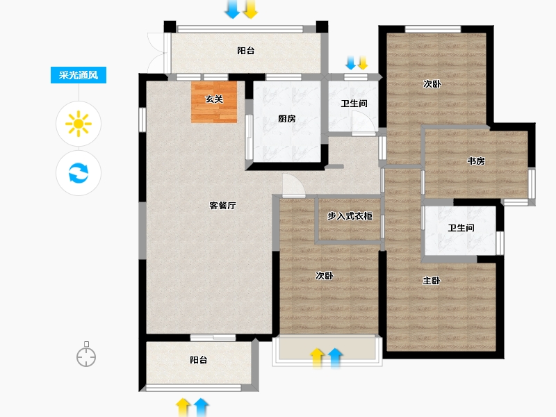 安徽省-蚌埠市-鹏欣天珑天�h-113.60-户型库-采光通风