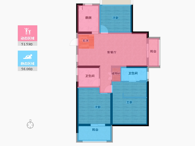 安徽省-蚌埠市-鹏欣天珑天�h-95.15-户型库-动静分区