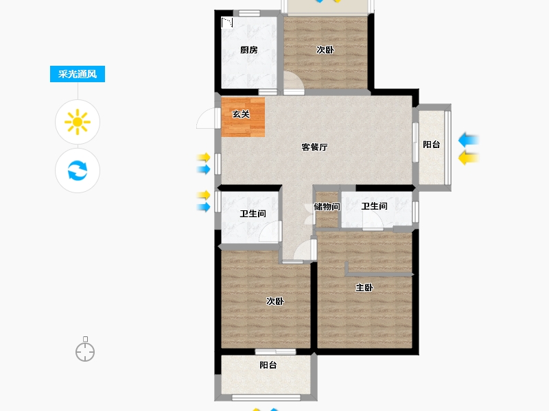 安徽省-蚌埠市-鹏欣天珑天�h-95.15-户型库-采光通风