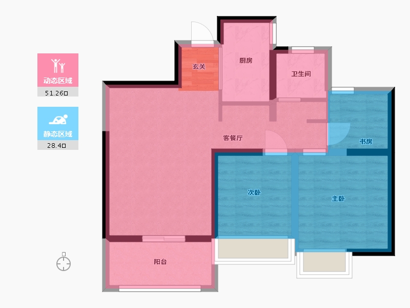 安徽省-蚌埠市-鹏欣天珑天�h-70.40-户型库-动静分区