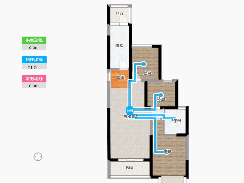 陕西省-渭南市-渭南恒大�B睿府-67.32-户型库-动静线