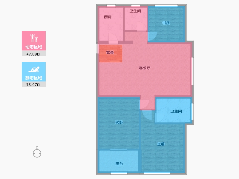 山东省-烟台市-龙燕东尚悦府-91.20-户型库-动静分区