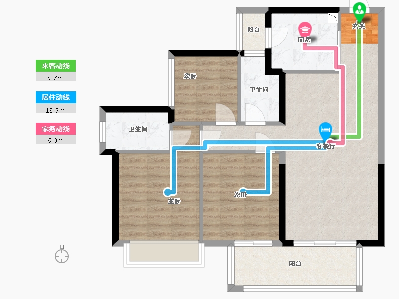 广西壮族自治区-南宁市-龙光玖珑华府-83.88-户型库-动静线