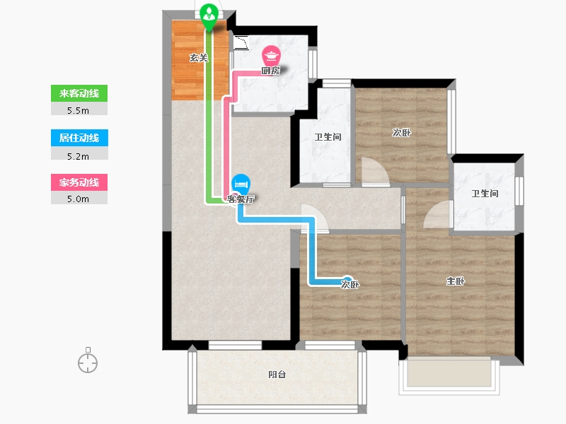 广西壮族自治区-南宁市-龙光天瀛-76.58-户型库-动静线